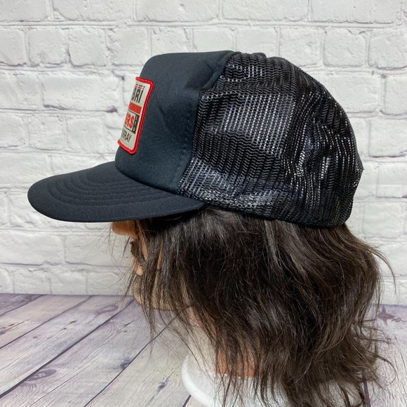 Vintage Trucker Hat Mesh Cap Snapback Black RE BRI Builders Fort McMurray OSFA - Picture 2 of 9